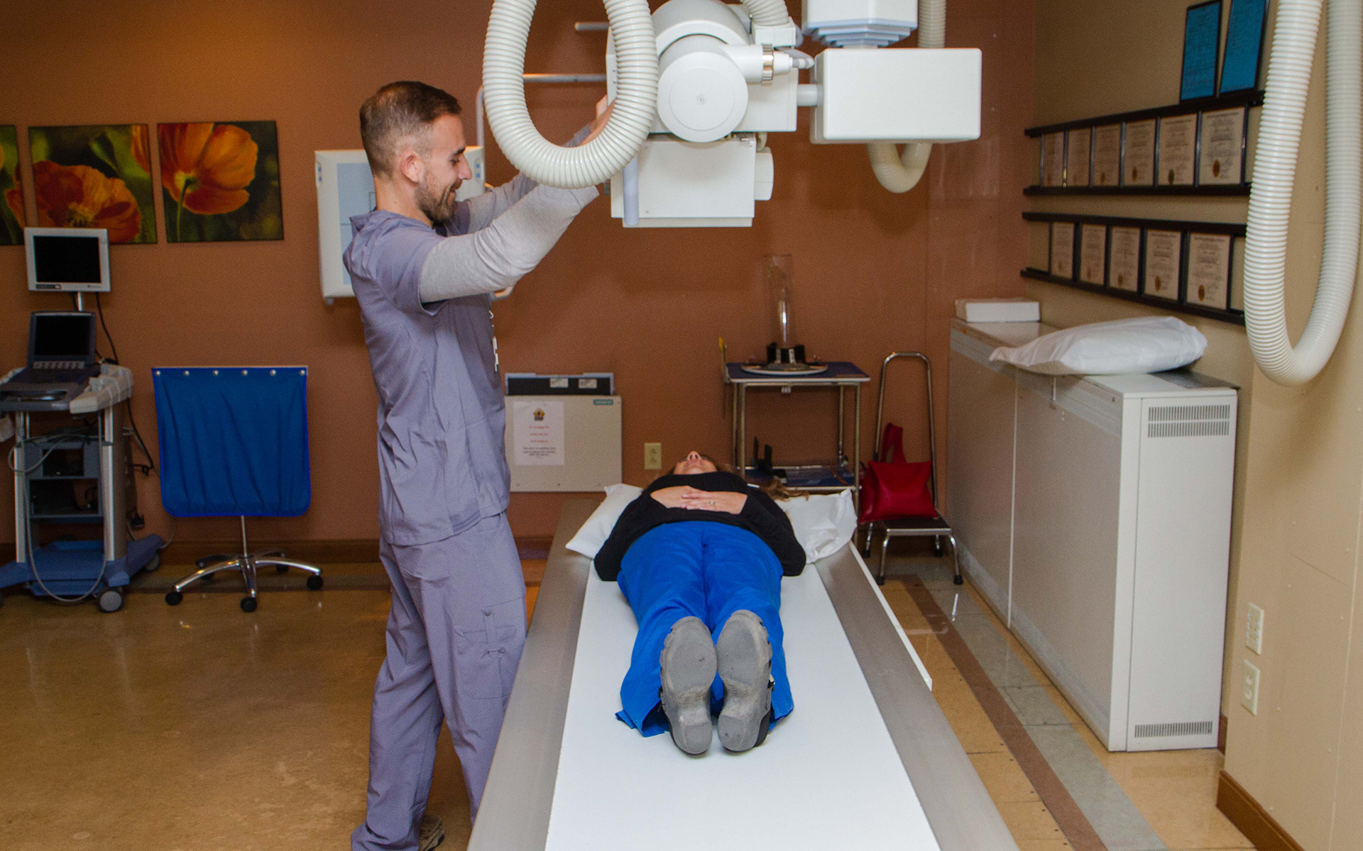 Technician giving patient an exam at Northern Arizona Radiology