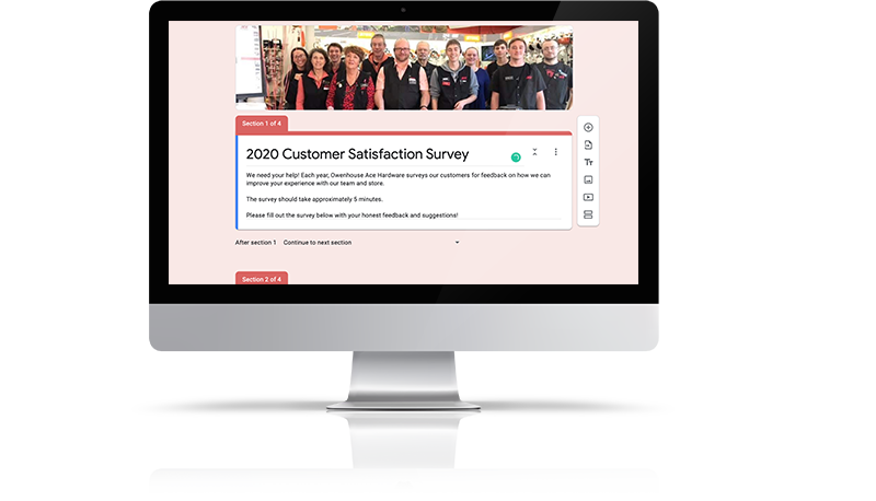 Customer Survey Design owenhouse ace hardware