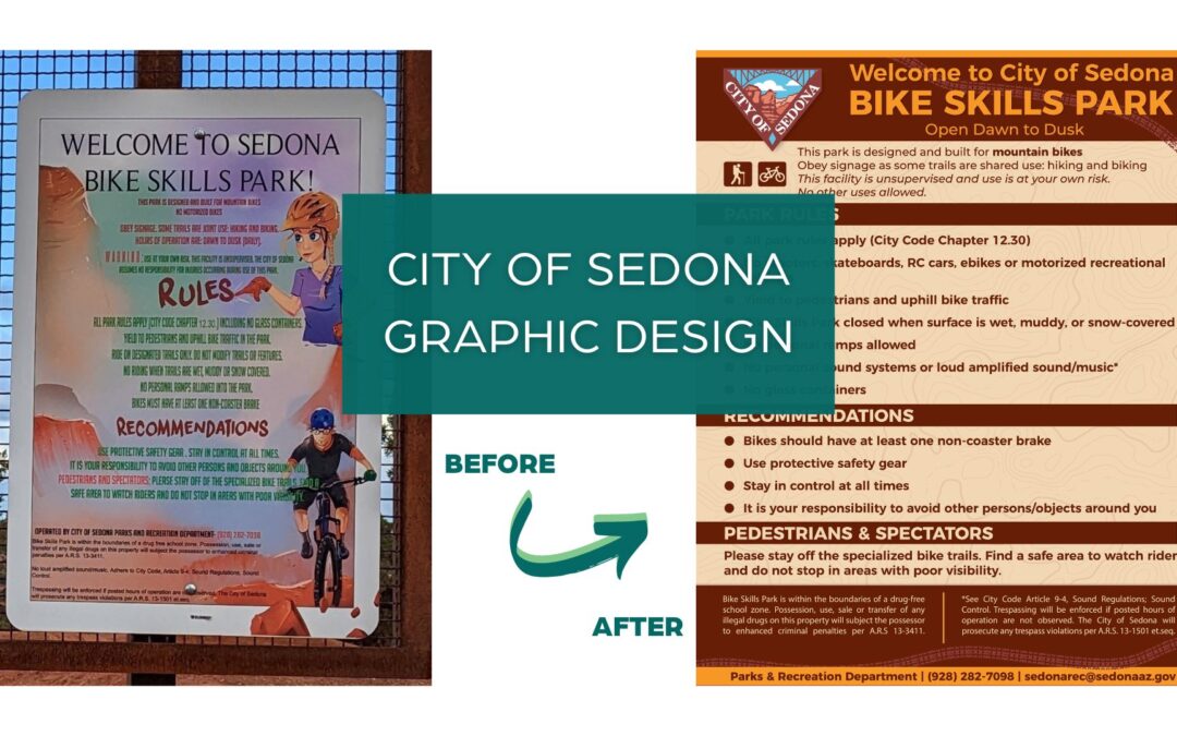 CITY OF SEDONA Bike park design. before and after images.